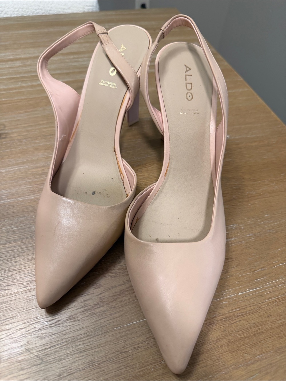ALDO Blush Pink Pointed-Toe Slingback Heels